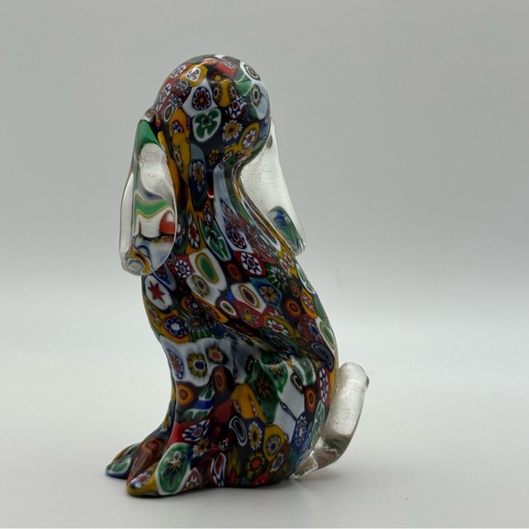 Vintage Murano Glass Hound Dog Millefiori Art Figurine Multi Color 3.75" - Picture 5 of 8